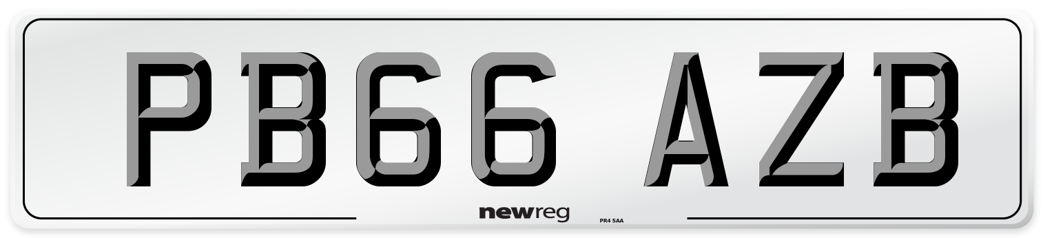 PB66 AZB Number Plate from New Reg